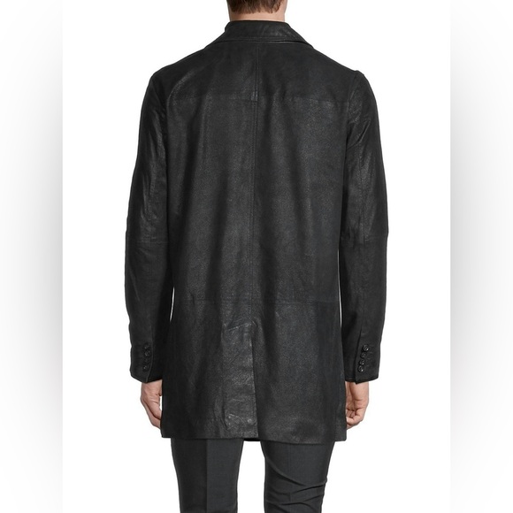 John Varvatos Suede Leather Trench Coat. Size small - Picture 2 of 10